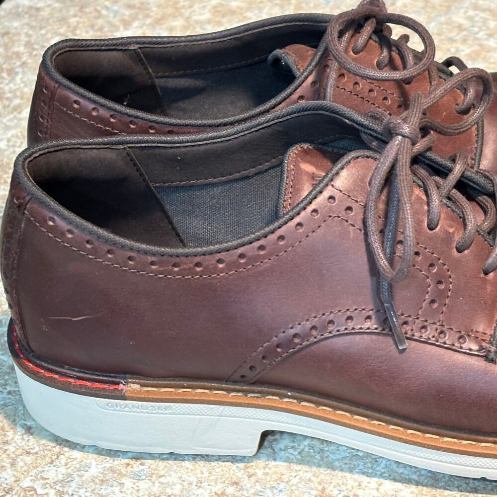 Cole Haan Men's Classic Brown Go to Plain Toe Lace Up Oxfords Size 11M - Picture 8 of 12
